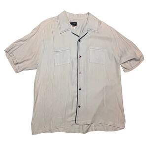 Vintage 90s BC Ethic Egoist Lounge Camp Collar Shirt Men’s XL Pick Stitch Rayon